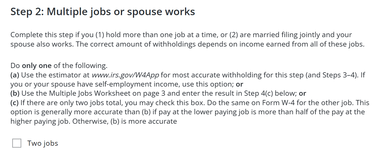 Multiple jobs options