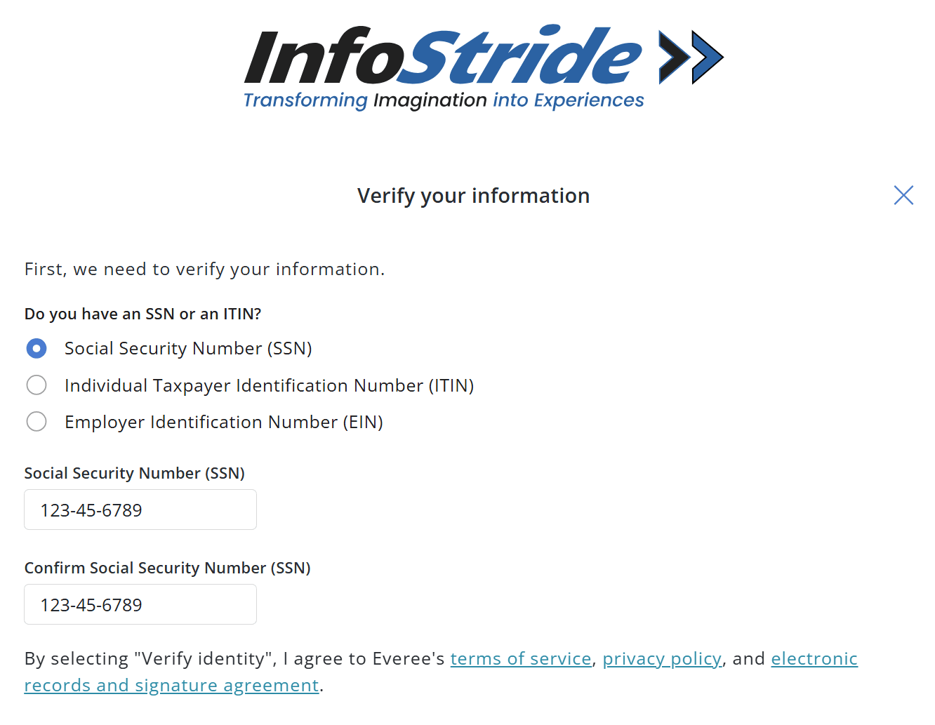 Verify Identity screenshot